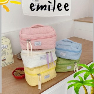 Emilee กระเป๋าเครื่องสําอาง|กระเป๋าเก็บผ้านวม ลายดอกไม้ สีพื้น