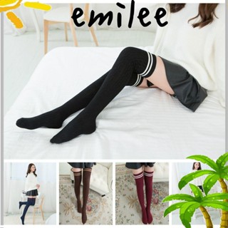 Emilee ถุงน่องผ้าถัก ลายทาง ให้ความอบอุ่นเหนือเข่า