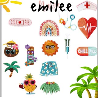 Emilee แผ่นแพทช์รีดติดเสื้อผ้า ปักลาย สไตล์ฮาวาย แฟชั่นฤดูร้อน 15 ชิ้น