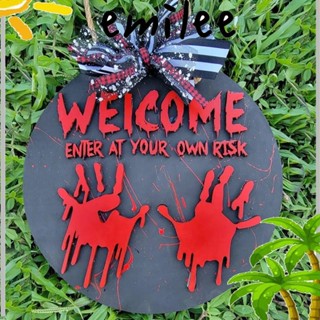 Emilee แผ่นป้ายไม้ Welcome ทรงกลม สําหรับแขวนประตู