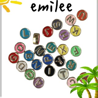 Emilee ลูกปัดโลหะอัลลอย ลายตัวอักษร A-z 8 มม. หลากสี 52 ชิ้น