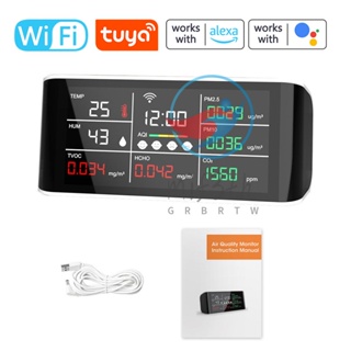 Tuya เครื่องตรวจจับอุณหภูมิ CO2 WiFi แบบพกพา ชาร์จ USB อเนกประสงค์ สําหรับบ้าน