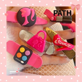 Path กิ๊บติดผม ประดับเลื่อม กลิตเตอร์ สีชมพู แฟชั่น สําหรับตุ๊กตาบาร์บี้