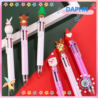 Daphs ปากกาลูกลื่น พลาสติก ลายการ์ตูนซานตาคลอส กวาง สโนว์แมน คริสต์มาส 6 สี 2 ชิ้น