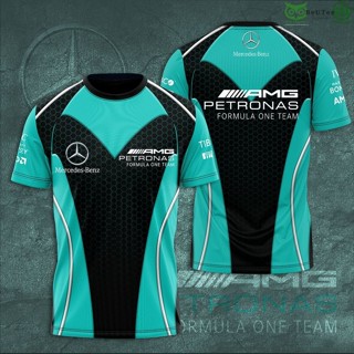 เสื้อยืด พิมพ์ลาย Mercedes Petronas Racing Formula One Team 3 มิติ สําหรับผู้ชาย