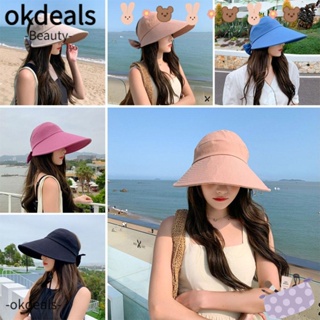 Okdeals หมวกบังแดดเปล่า ขนาดใหญ่ สไตล์ชาวประมง สําหรับผู้หญิง