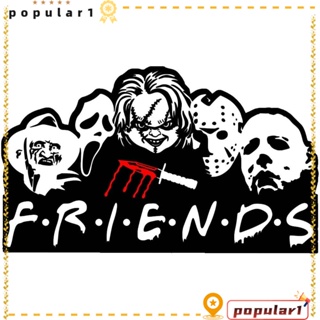 Popular สติกเกอร์ไวนิล ลายผี Maniac Friends สีดํา สําหรับติดตกแต่งหน้าต่างรถยนต์