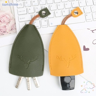 Ssunshine ปลอกกุญแจรถยนต์ หนัง PU กันลื่น สีดํา 2 ชิ้น