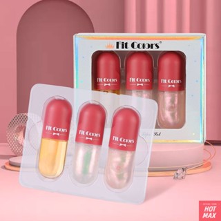 Fit Colours Hot Plumping Lip Tint Bi-Pearl Fine Glitter Moisturizing Nourishing Temperature Control Color Change Lip Oil Lip Gloss Liquid Set Box Lip Gloss [hotmax]