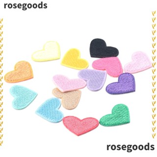 Rosegoods1 แผ่นแพทช์ผ้า รูปหัวใจ หลากสีสัน สําหรับเย็บปักถักร้อย