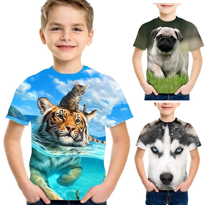 เสื้อยืดลําลอง ลายการ์ตูนตลก แนวสตรีท สําหรับเด็ก
