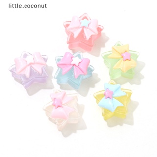 [little.coconut] สติกเกอร์เรซิ่น รูปโบว์ ดาวห้าแฉก เรืองแสง ขนาดเล็ก DIY สําหรับตกแต่งกล่องของขวัญ แก้วน้ํา โทรศัพท์ รองเท้าบูติก 5 ชิ้น