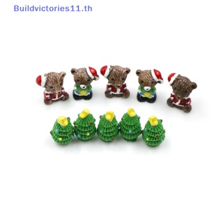 Buildvictories11 ฟิกเกอร์ต้นคริสต์มาส กระรอก ขนาดเล็ก สําหรับตกแต่งสวน 5 ชิ้น