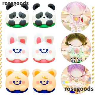 Rosegoods1 รองเท้าตุ๊กตาหมีแพนด้า กระต่าย ขนาดเล็ก แฮนด์เมด แบบเปลี่ยน สําหรับเป็นของขวัญวันเกิด