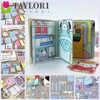 Taylor1 หนังสือสติกเกอร์ ลายการ์ตูนญี่ปุ่น Melody Quiet Book My Melody Cinnamoroll Dodo Book Pochacco DIY ของเล่นสําหรับเด็ก