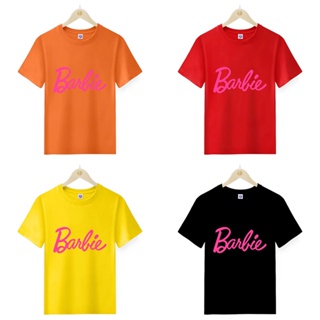 เสื้อยืดคอกลม พิมพ์ลาย Mingyuan Barbie Let S Go สีดํา สีฟ้า สีแดง สีเหลือง สําหรับผู้ชาย และผู้หญิง