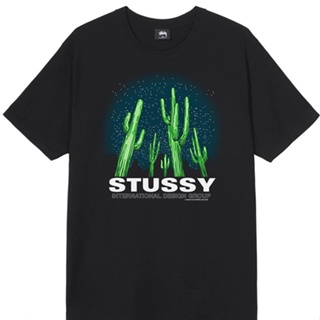 ดูดีนี่ STUSSY เสื้อยืดแขนสั้น พิมพ์ลายโลโก้กระบองเพชร แฟชั่นฤดูร้อน สําหรับคู่รัก