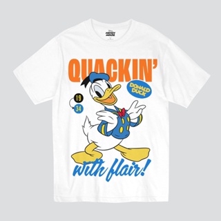 เสื้อยืดผ้าฝ้ายพิมพ์ลายขายดี  เสื้อยืดการ์ตูน Donald Duck  ลิขสิทธ์แท้ DISNEY (MKX-055)