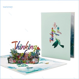 การ์ดอวยพรวันเกิด VA PopUp Thinking of You แฮนด์เมด น้ําหนักเบา สําหรับเพื่อนร่วมงาน