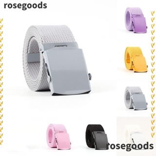 Rosegoods1 เข็มขัดผ้าใบถัก ยืดหยุ่น ทนทาน เข้ากับทุกการแต่งกาย สําหรับผู้ชาย และผู้หญิง