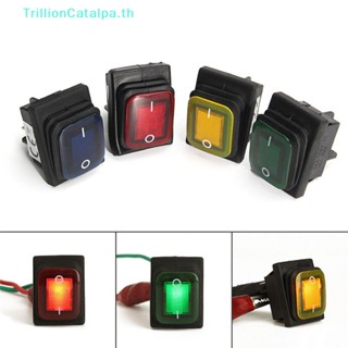 Trillioncatalpa สวิตช์โยก เปิด-ปิด เปิด-ปิด 4 Pin 12V LED กันน้ํา สําหรับเรือ รถยนต์