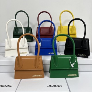 Jacquemus กระเป๋าสะพายไหล่ กระเป๋าเมสเซนเจอร์ แบบสาน ขนาดกลาง 20 ซม. แบบพกพา สําหรับผู้หญิง