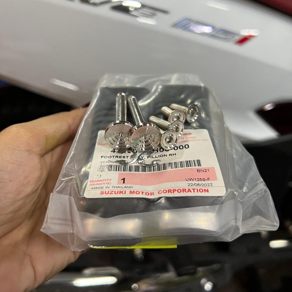 ชุดสุดคุ้ม พักเท้าฮายาเต้แท้1คู่+น็อตสลัก1คู่+น็อตใต้พักเท้างานมือ4ตัว พร้อมใส่แบบหล่อๆ // NB_Motor - รูปที่ 3