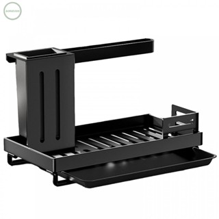 GORGEOUS~Kitchen Drain Rack Black Carbon Steel Countertop Drain Keeps Clean And Dry