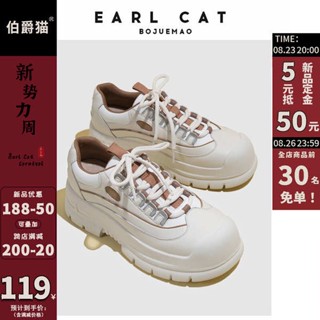 รองเท้าผ้าใบผู้หญิง รองเท้าผ้าใบ Earl Cat 5 ถึง 50 Cake Casual Shoes 2023 Fall แพลตฟอร์มบล็อกสีแฟชั่นใหม่รองเท้าผ้าใบรองเท้าเดี่ยวอเนกประสงค์