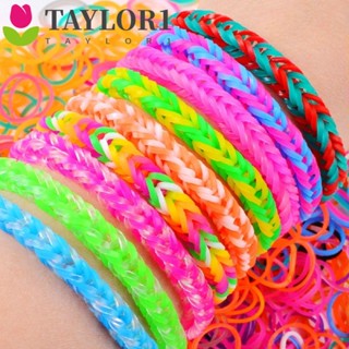 Taylor1 สายรัดข้อมือยาง อเนกประสงค์ สีรุ้ง หลากสี สําหรับเด็กผู้หญิง