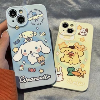 เคสโทรศัพท์มือถือแบบแข็ง ลายการ์ตูน Pom Pom Purin &amp; Cinnamoroll น่ารัก สําหรับ IPhone 14 13 12 11 Pro Max 14 Plus 7 8 Plus XR X XS Max