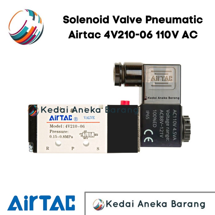 โซลินอยด์วาล์ว Airtac 4V210-06 4V210 06 110V AC / 12V DC นิวเมติก - 110V AC OP27
