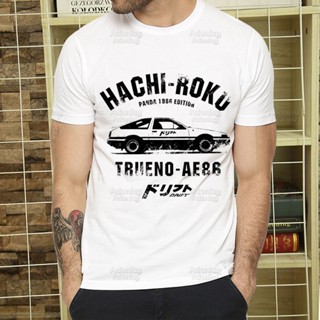 ใหม่ เสื้อยืดลําลองแฟชั่น แขนสั้น พิมพ์ลาย Initial D สไตล์ฮิปฮอป ฮาราจูกุ สําหรับผู้ชาย AE86