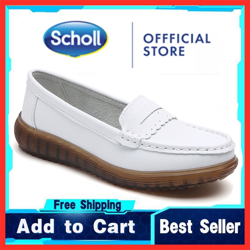 Scholl women shoes Womens scholl รองเท้าหนังลําลอง scholl ladies shoes Boat shoes รองเท้าโลฟเฟอร์ รองเท้า