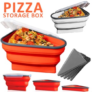 New Reusable Pizza Container Box Foldable Triangular Pizza Storage Container