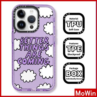 Mowin - เข้ากันได้สำหรับ เคสไอโฟน เคสไอโฟน11 เคส iphone 11เคสนิ่มเคสใสหนากันกระแทกกรอบป้องกันกล้องสีม่วงเมฆภาษาอังกฤษเข้ากันได้กับ iPhone 13 Pro Max 12 Pro Max 11 XR XS 7 8Plus