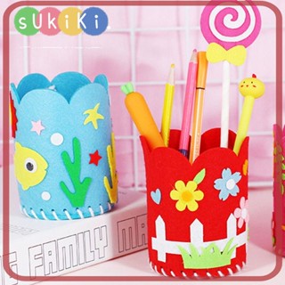 Sukiki กล่องเก็บปากกา ผ้านอนวูฟเวน DIY สําหรับเด็ก