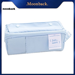 &lt;moonback&gt; กระเป๋าดินสอ มีซิป สองด้าน สีมาการอง อเนกประสงค์ สําหรับเครื่องเขียน