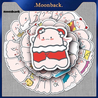 &lt;moonback&gt; สติกเกอร์ ลายการ์ตูนผีน่ารัก กันน้ํา สําหรับตกแต่งสมุดภาพ Diy 50 ชิ้น