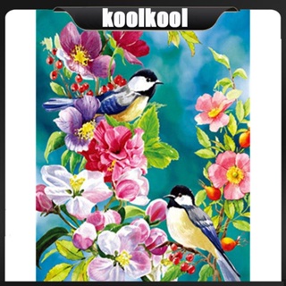 Kool Flowers Birds ภาพวาดสีน้ํามันดิจิทัล บนผ้าใบ ตามตัวเลข ไม่มีกรอบรูป สําหรับตกแต่งผนังบ้าน ผู้ใหญ่ DIY