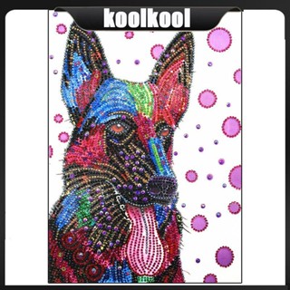 Kool Dog ชุดงานปักครอสสติตช์คริสตัล เพชรเทียม รูปสุนัข 5D สําหรับตกแต่งบ้าน