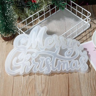 Ahmed แม่พิมพ์ซิลิโคนเรซิ่น รูปตัวอักษร Merry Christmas สําหรับตกแต่งบ้าน