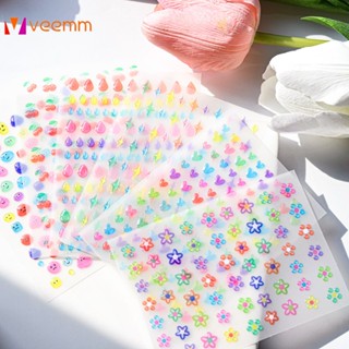 มาถึงการตกแต่งเล็บทรมาน 5d New Technology Gel Drop Nail Art Sticker Thin Tough Three-dimensional Fresh Flower Jelly Nail Sticker Jewelry veemm