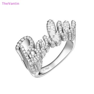 Thevantin แหวนเงินสเตอร์ลิง 925 เครื่องประดับแฟชั่น สําหรับผู้หญิง คู่รัก งานแต่งงาน