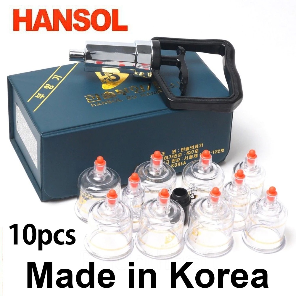 Hansol Buhang 10 Cups Korea Tempered Cupping Therapy Body Healthy Messager
