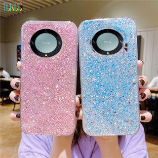 เคสโทรศัพท์มือถือ TPU แบบนิ่ม ลายกากเพชร หรูหรา สีดํา สําหรับ Honor Magic5 Lite Honor X9A X7 X10 9X 9X Pro 8A Honor 50 Pro 30 30s 10i 20i 20 Lite