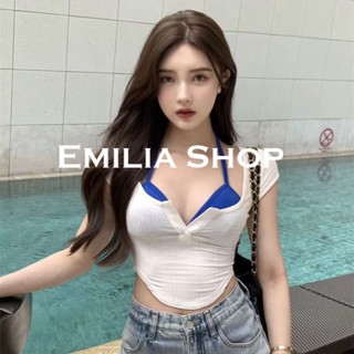 EMILIA SHOP เสื้อยืด เสื้อครอป เสื้อผ้าแฟชั่นผู้หญิง 2023 ใหม่A29J0VV 0324