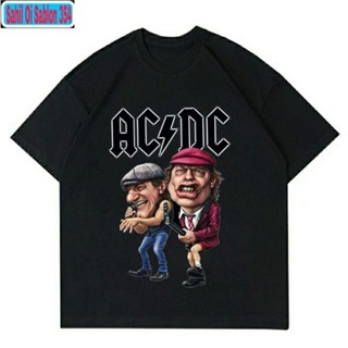 เสื้อยืดแขนสั้นย้อนยุคเสื้อยืด พิมพ์ลายร็อค ACDC VINTAGE OVERSIZE สําหรับเด็ก และผู้ใหญ่S-5XLS-5XL