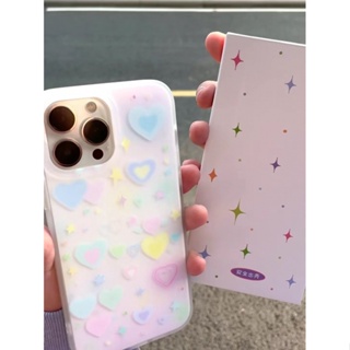 เคสป้องกันโทรศัพท์มือถือ แบบนิ่ม ลายหัวใจ กันกระแทก สําหรับ Apple iPhone 11promax 14pro max xsmax 14 13promax 12 11pro xr xs 7 8plus