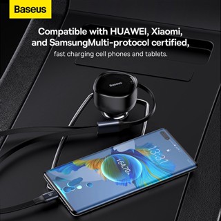 Baseus 2-in-1 สายชาร์จโทรศัพท์มือถือ 33W 30W ชาร์จเร็ว พับเก็บได้ สําหรับ Xiaomi Huawei Samsung S21